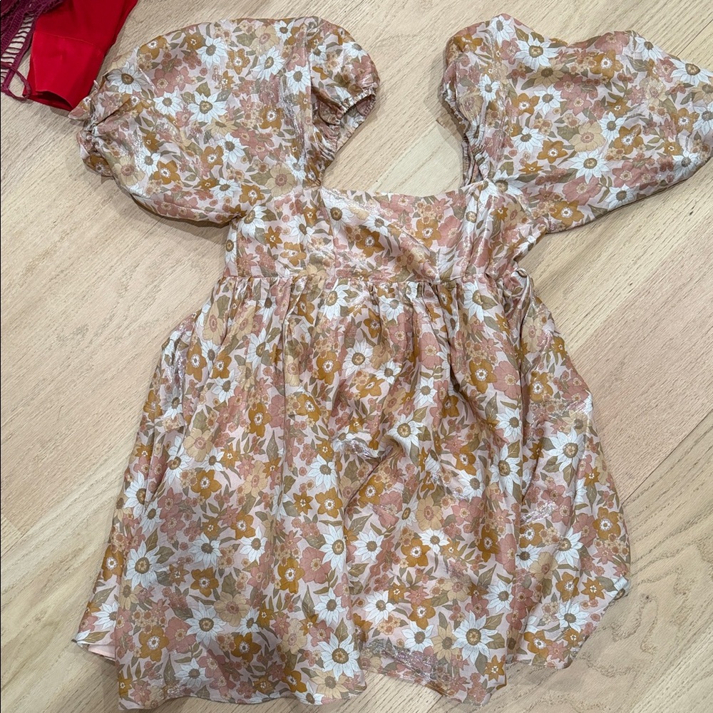 Storia Pink and Brown Floral Dress